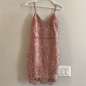 Express pink lace cocktail dress